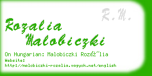 rozalia malobiczki business card